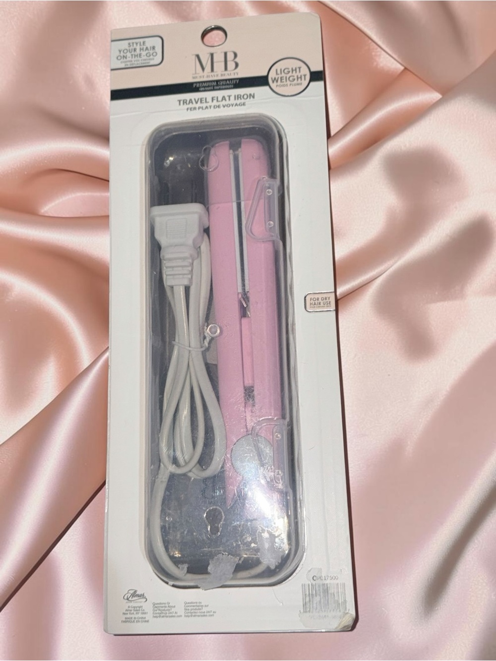 MB Travel Flat Iron Mini Pink Portable Hair Straightener NEW - Picture 4 of 5